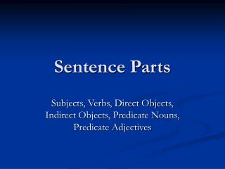 Sentence Parts