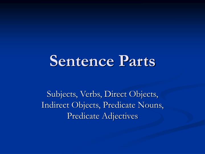 sentence parts