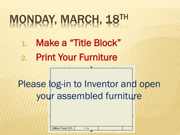 make a title block print your furniture