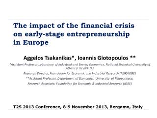 The impact of the financial crisis on early-stage entrepreneurship in Europe