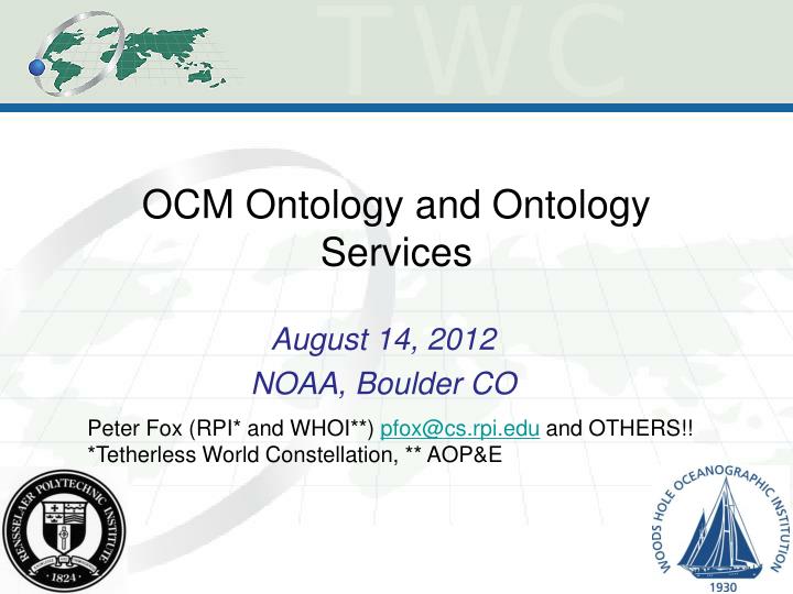 ocm ontology and ontology services