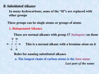 B. Substituted Alkanes