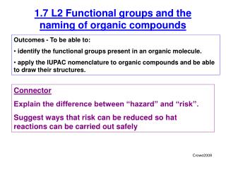 1 7 l2 functional groups and the naming of organic compounds