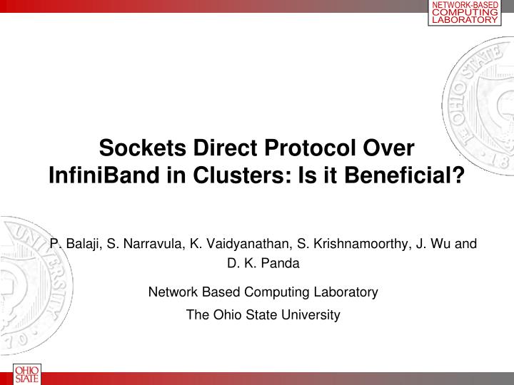 sockets direct protocol over infiniband in clusters is it beneficial