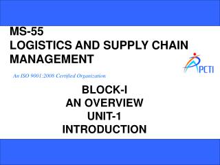 MS-55 LOGISTICS AND SUPPLY CHAIN MANAGEMENT