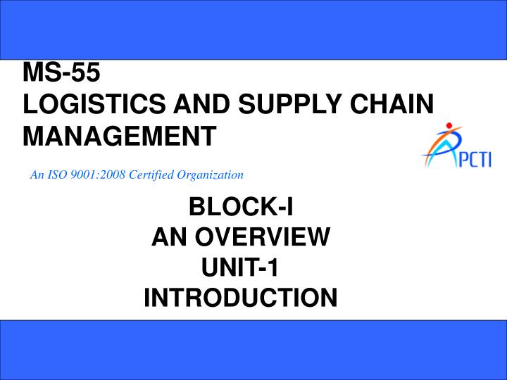 ms 55 logistics and supply chain management
