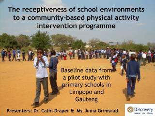 Baseline data from a pilot study with primary schools in Limpopo and Gauteng