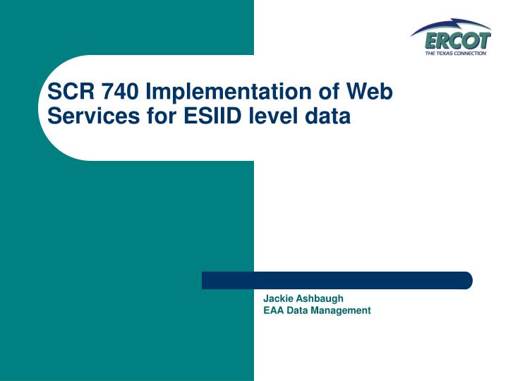 scr 740 implementation of web services for esiid level data