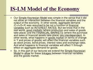 IS-LM Model of the Economy