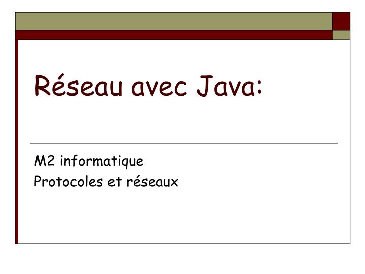 r seau avec java