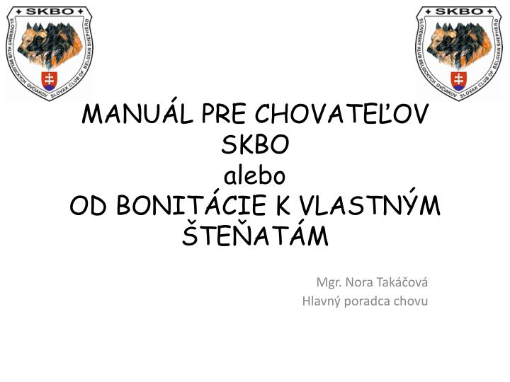 manu l pre chovate ov skbo alebo od bonit cie k vlastn m te at m