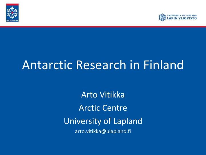 antarctic research in finland
