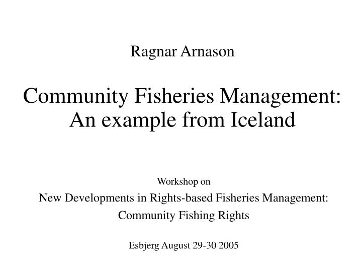 community fisheries management an example from iceland