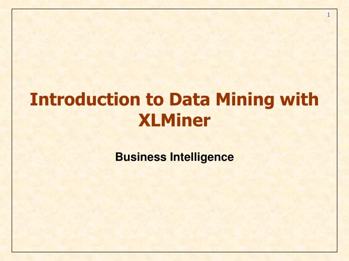 introduction to data mining with xlminer