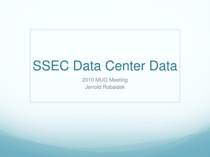ssec data center data