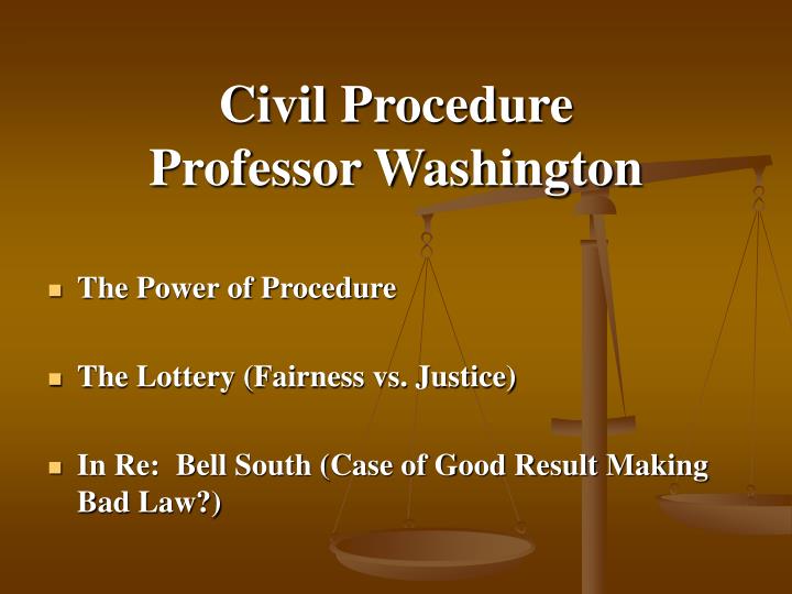 civil procedure professor washington