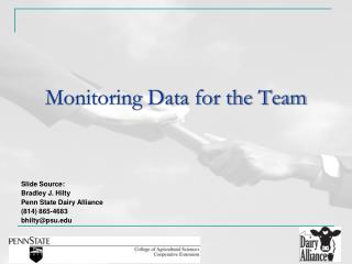 Monitoring Data for the Team