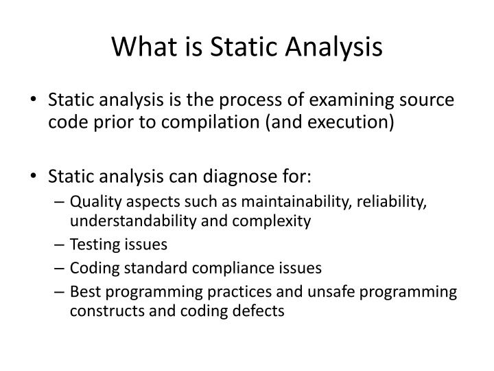 what is static analysis