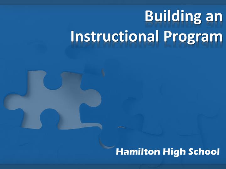 building an instructional program