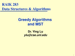 RAIK 283 Data Structures &amp; Algorithms