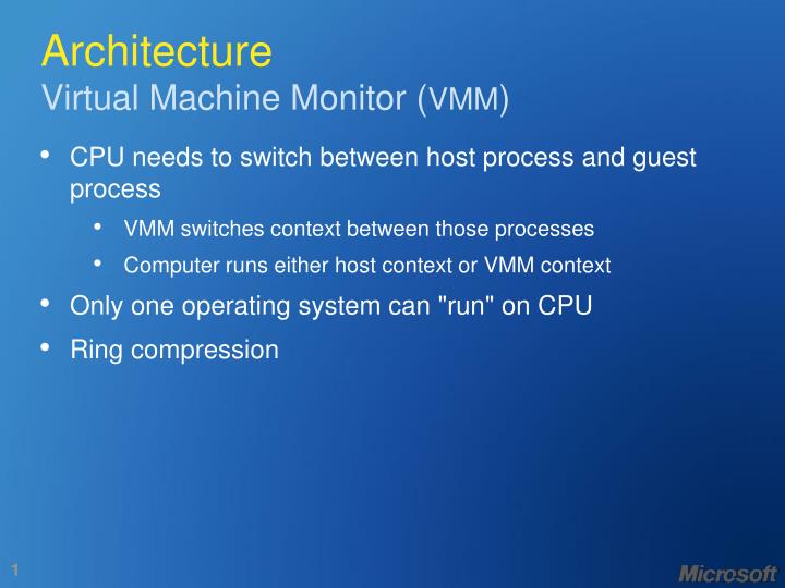 architecture virtual machine monitor vmm