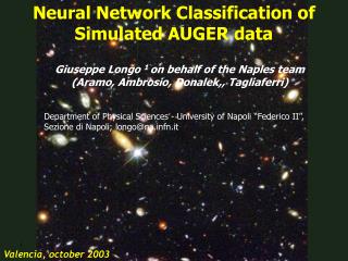 Neural Network Classification of Simulated AUGER data