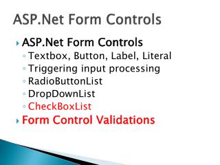 ASP.Net Form Controls