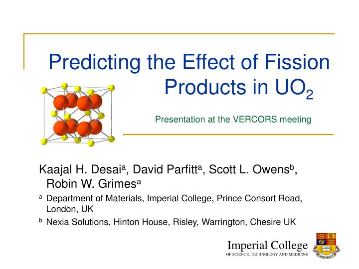 predicting the effect of fission products in uo 2