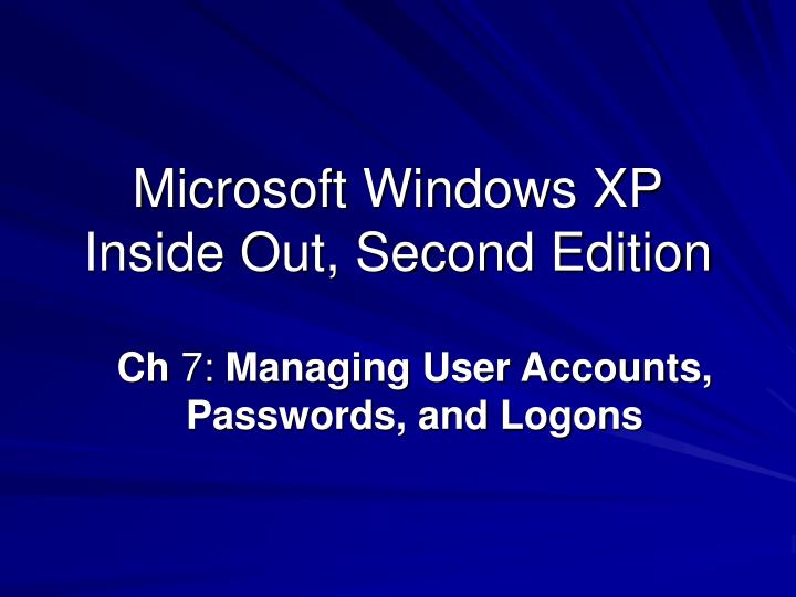 microsoft windows xp inside out second edition