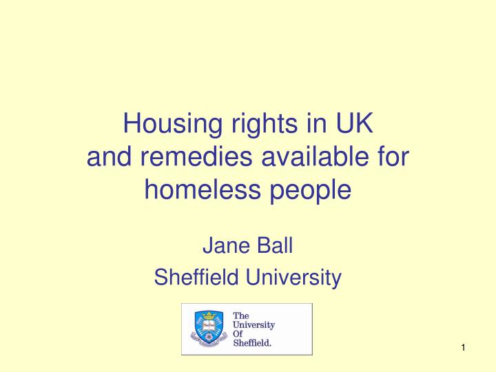 housing rights in uk and remedies available for homeless people