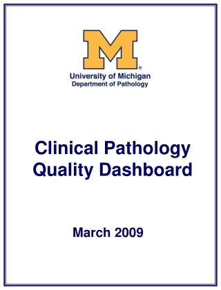 Clinical Pathology Quality Dashboard