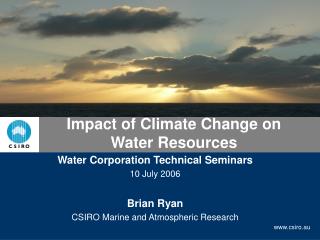 Impact of Climate Change on Water Resources