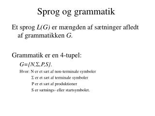 sprog og grammatik