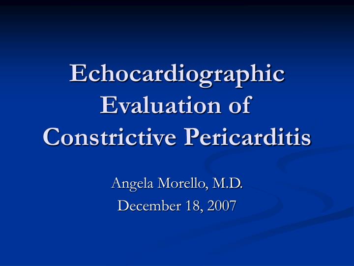 echocardiographic evaluation of constrictive pericarditis