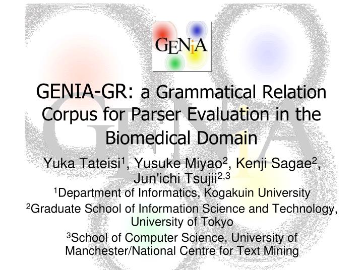 genia gr a grammatical relation corpus for parser evaluation in the biomedical domain