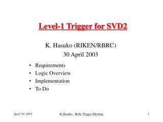 Level-1 Trigger for SVD2