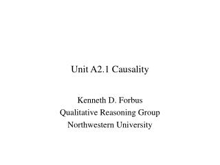 Unit A2.1 Causality