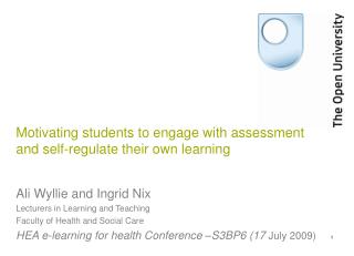 Motivating students to engage with assessment and self-regulate their own learning