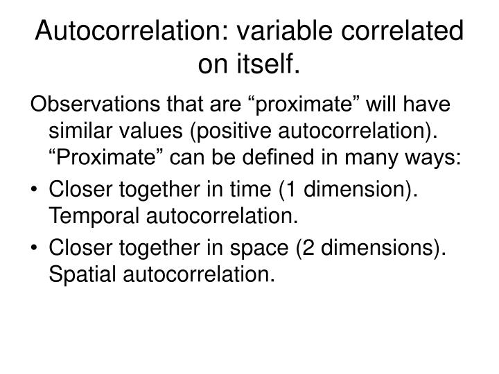 autocorrelation variable correlated on itself