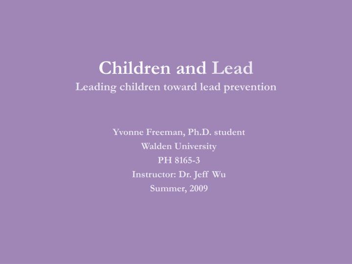 children and lead leading children toward lead prevention