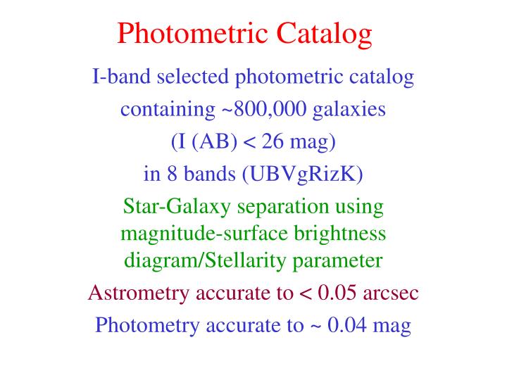 photometric catalog