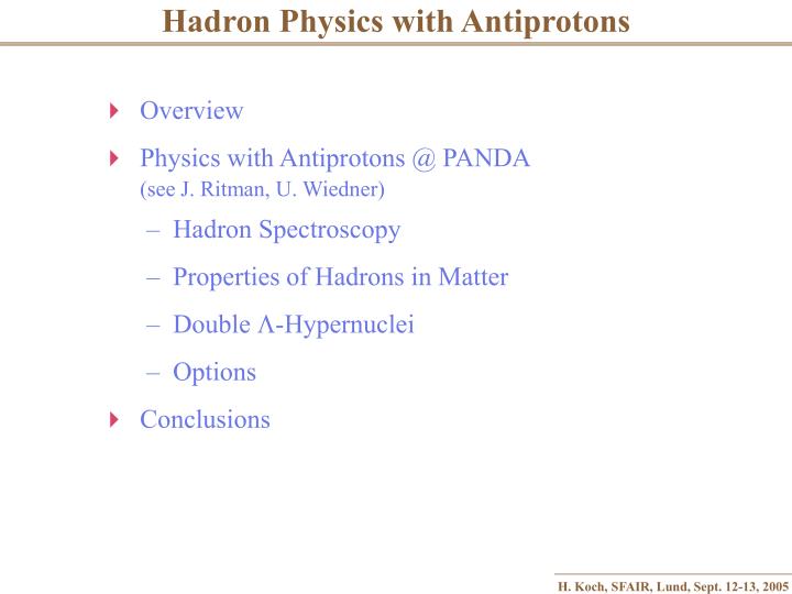 hadron physics with antiprotons