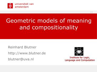Geometric models of meaning and compositionality