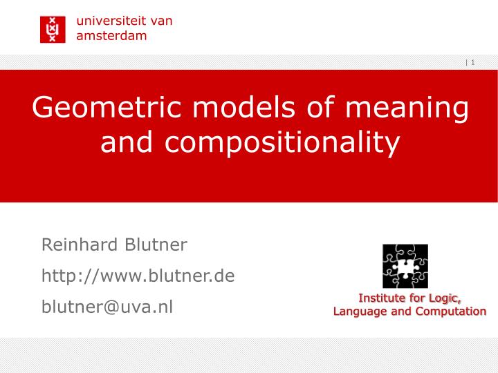 geometric models of meaning and compositionality