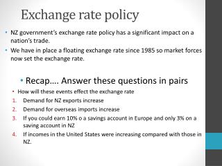 Exchange rate policy