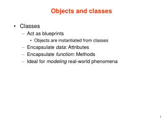 Objects and classes