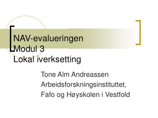 nav evalueringen modul 3 lokal iverksetting