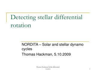 Detecting stellar differential rotation