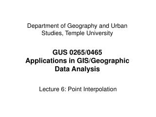 Lecture 6: Point Interpolation