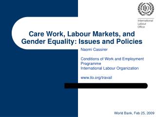 Care Work, Labour Markets, and Gender Equality: Issues and Policies